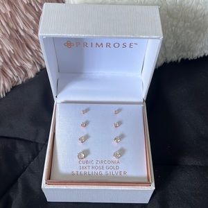 Primrose 18kt rose gold sterling silver stud earrings
